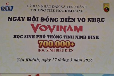 Trường Tiểu học Kim Đồng hưởng ứng Ngày Hội đồng diễn võ nhạc VoViNam của học sinh phổ thông tỉnh Ninh Bình